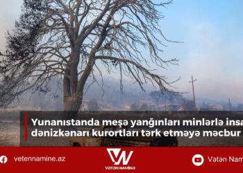 Yunanıstanda meşə yanğınları minlərlə insanı dənizkənarı kurortları tərk etməyə məcbur edir